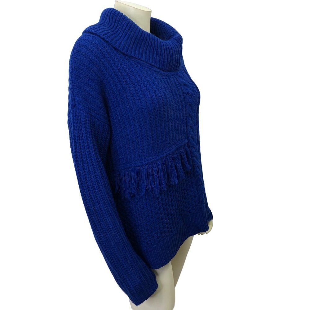 CALVIN KLEIN $89 FRINGE DETAIL COWL NECK SWEATER MD NWT